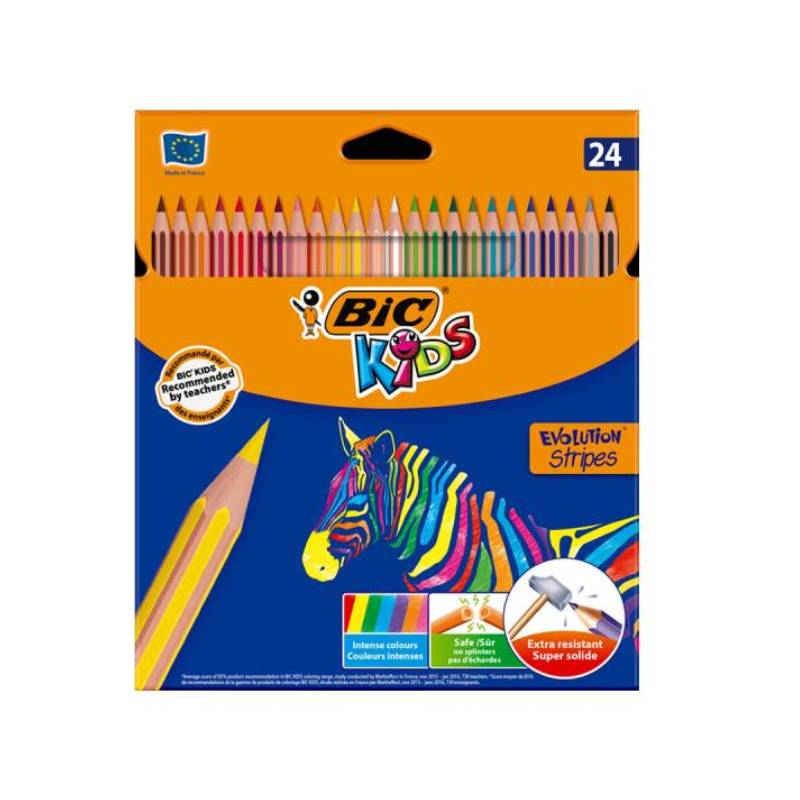 Pack de 24 Crayons Couleurs BIC Tropicolors