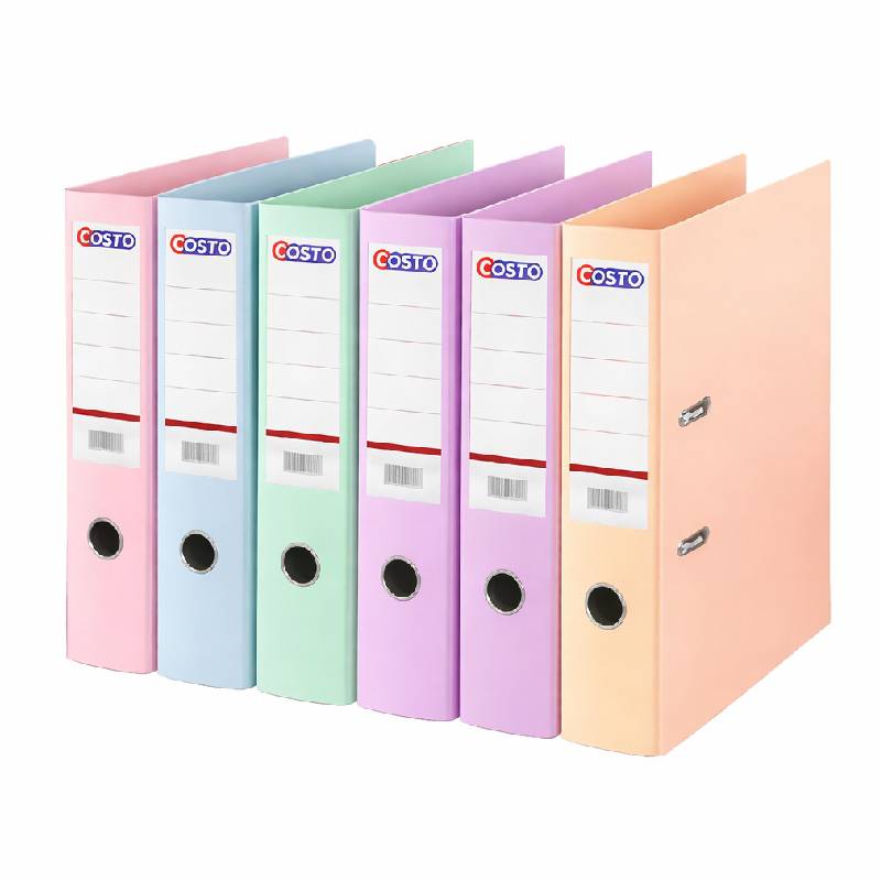 Pack De 6 Classeurs A Levier COSTO PP/PP D75 couleurs assorties Pastel