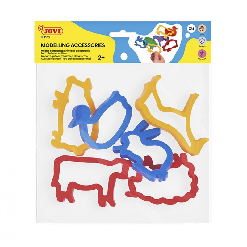 Pack de 6 Emporte-pièces animaux de la ferme JOVI Pour modelage
