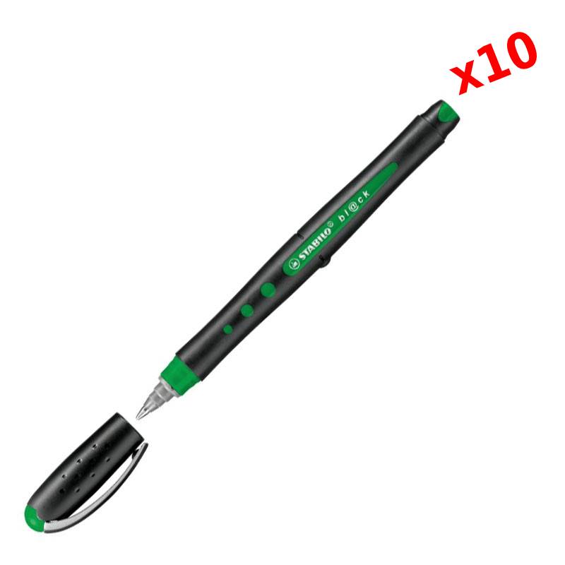 Pack de Stylos Roller STABILO bl@ck Fine 0.5 mm - Vert