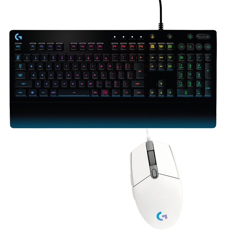 Pack Gamer LOGITECH Filaire Souris G102 et Clavier G213 - Blanc