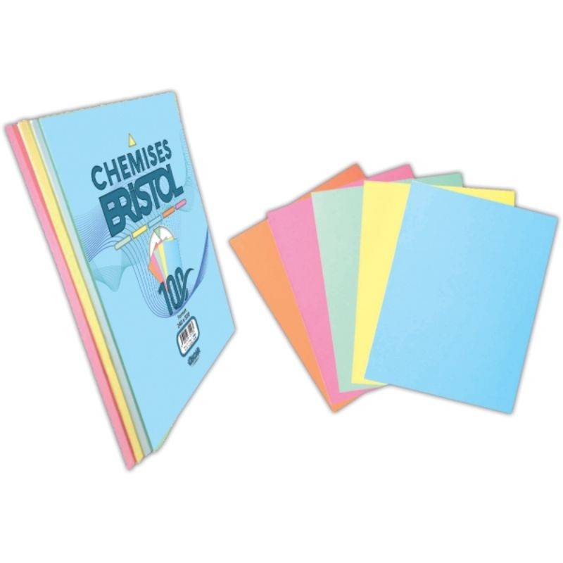 Paquet de 100 Chemises BRISTOL COSTO COUL - Assorties Pastel
