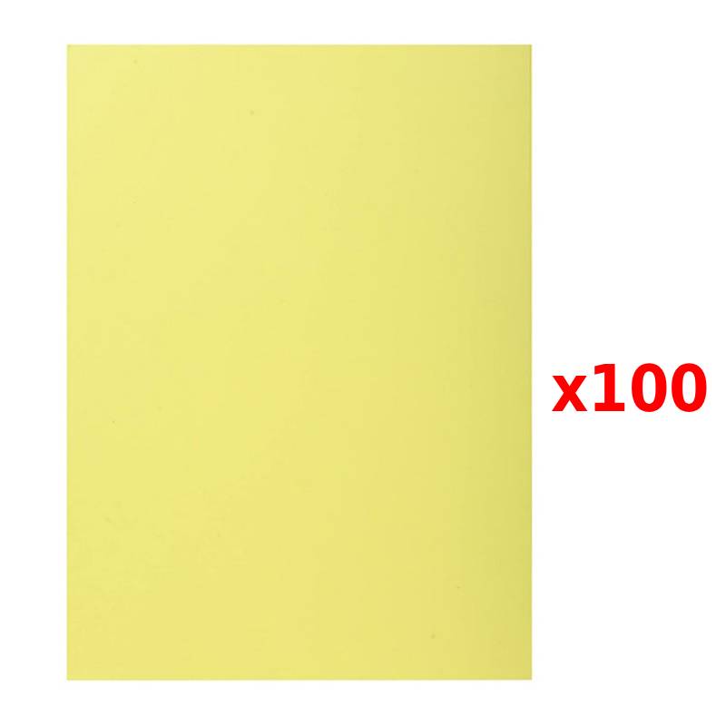 Paquet de 100 Chemises COSTO Cartonnées BRISTOL - Jaune Pastel
