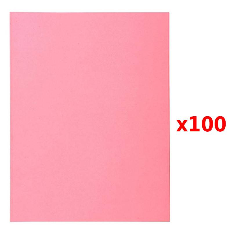 Paquet de 100 Chemises COSTO Cartonnées BRISTOL - Rose Pastel