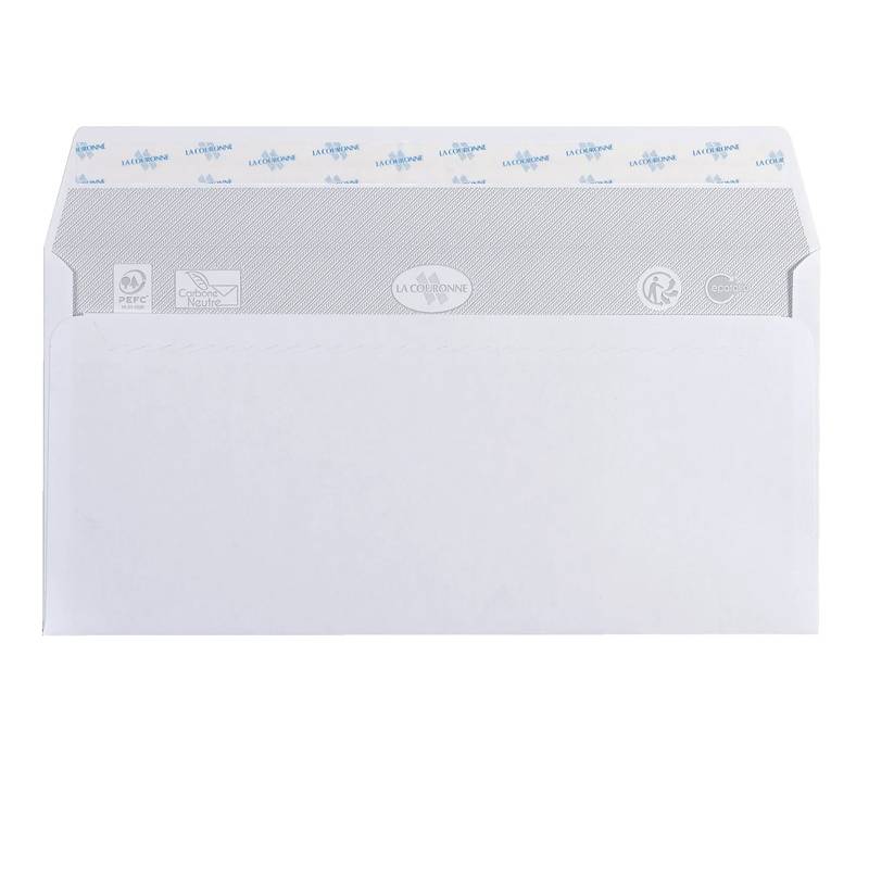 Paquet De 500 Enveloppes Blanches LA COURONNE 110 x 220 mm 80 Gr - Blanc