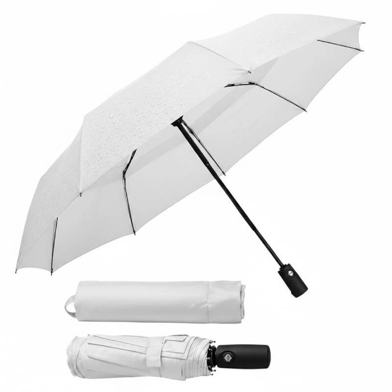 Parapluie Pliant Automatique Rigide - blanc