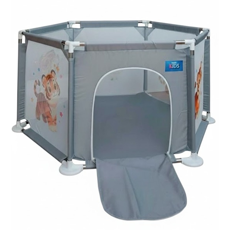 Parc de Jeu Sécurisé Pour Bébé - Gris