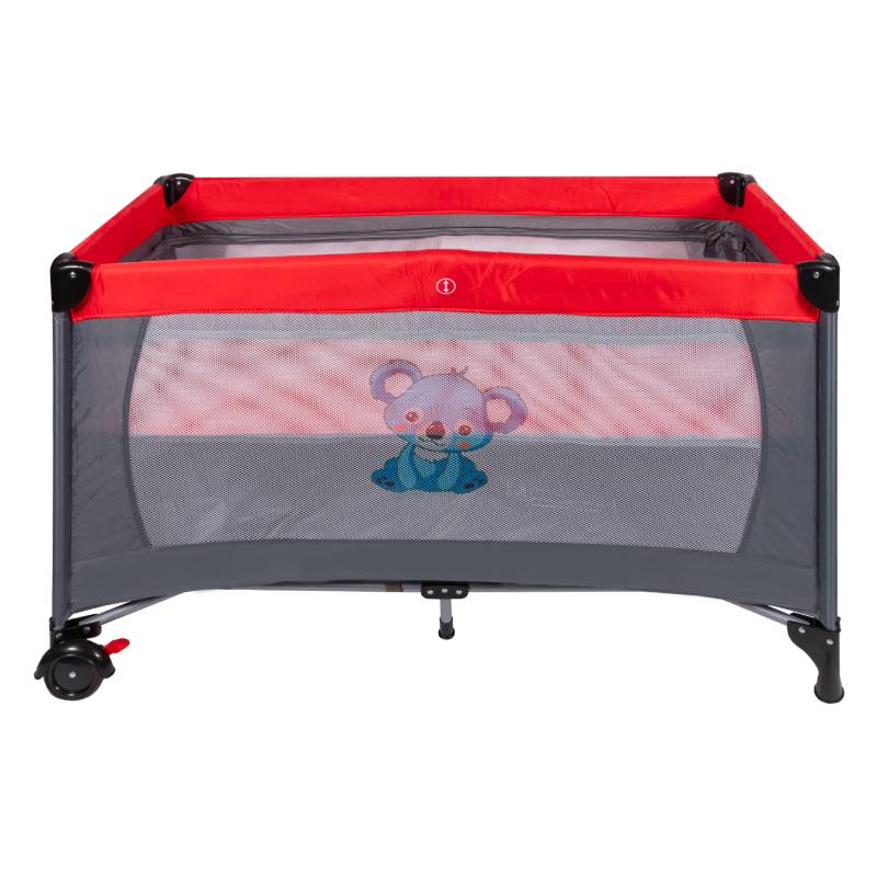 Parc Lit KOALA Bello Réglable - Rouge&Gris