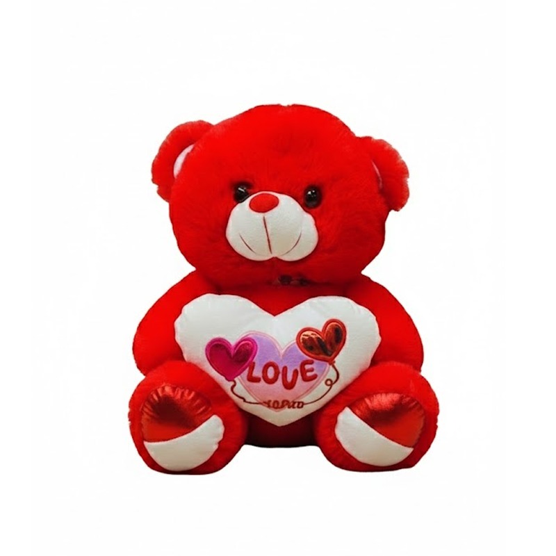 Peluche Ours avec Cœur Petit format - Rouge