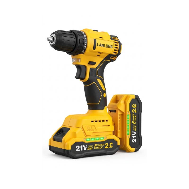 Perceuse Visseuse LANLONG  Avec 2 Batteries 21V Et Chargeur