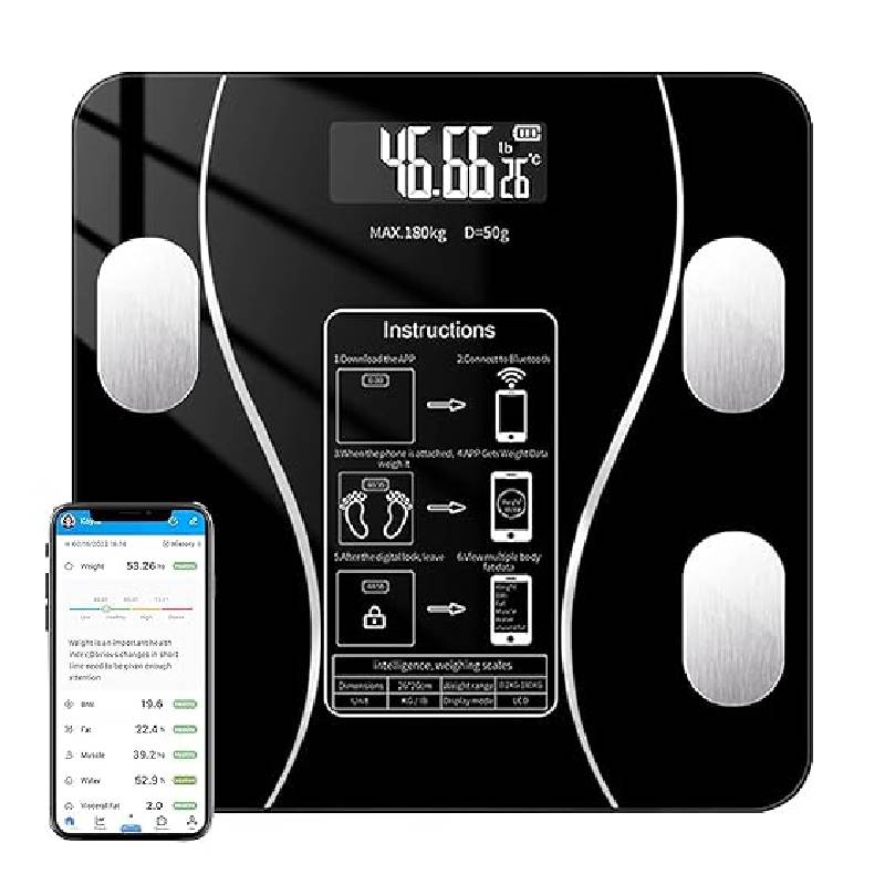 Pèse Personne Impédancemètre Connecté 180Kg - Noir