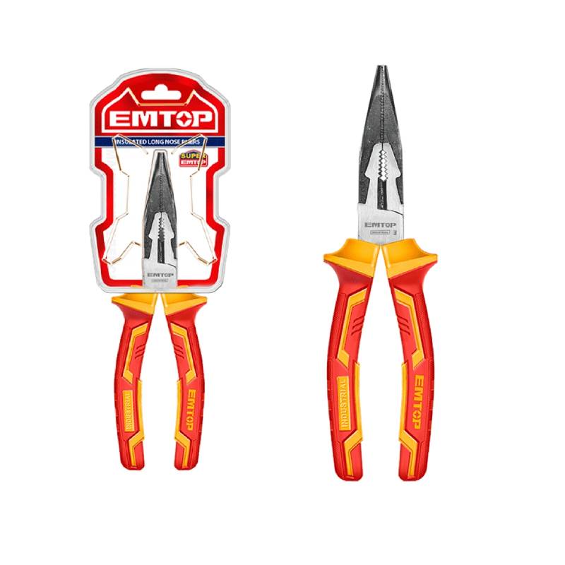 Pince à Long Nez Isolée EMTOP 8" / 200mm 1000V - EPLRL0831