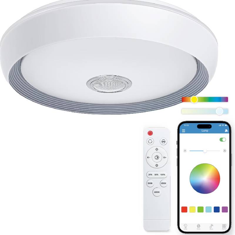 PLAFONNIER KSIX GLORY RGB+CCT 47CM 6200LM 58W ILINK HP 5W - BLANC