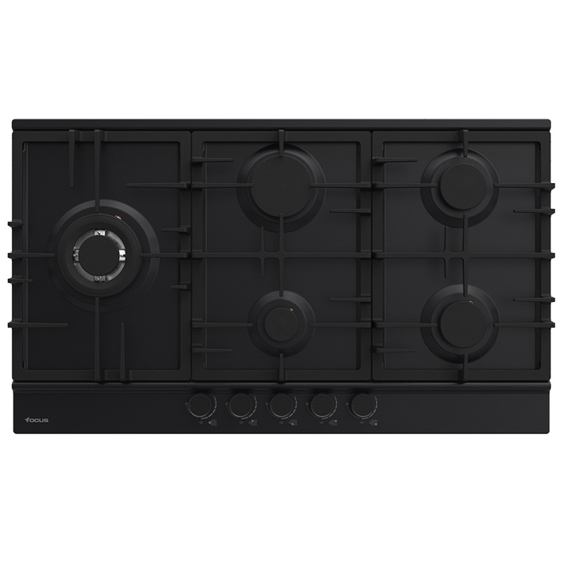 Plaque de Cuisson Encastrable FOCUS F4789B 5 Feux 86cm - Noir