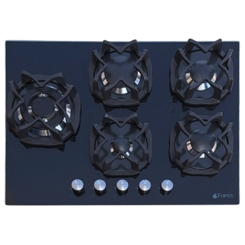 Plaque De Cuisson Encastrable FRANCO 379BF 5Feux 70 cm - Noir