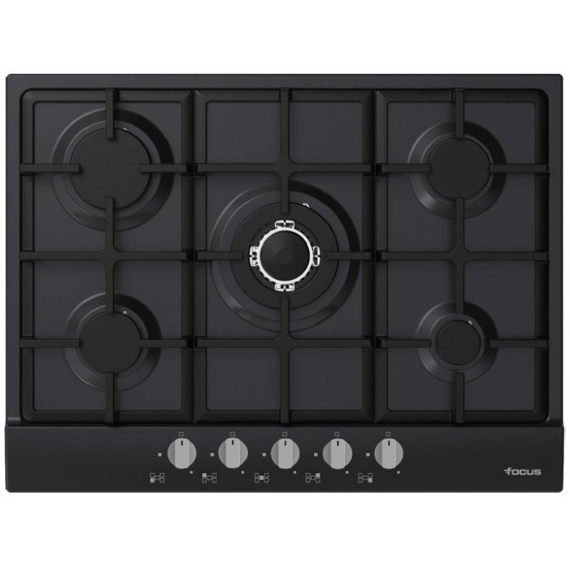 Plaque de Cuisson FOCUS F478B 5 Feux 70 cm - Noir