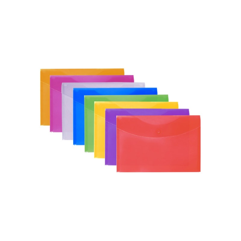 Pochette à Bouton COSTO A4 Transparent Couleurs assorties - (30848)