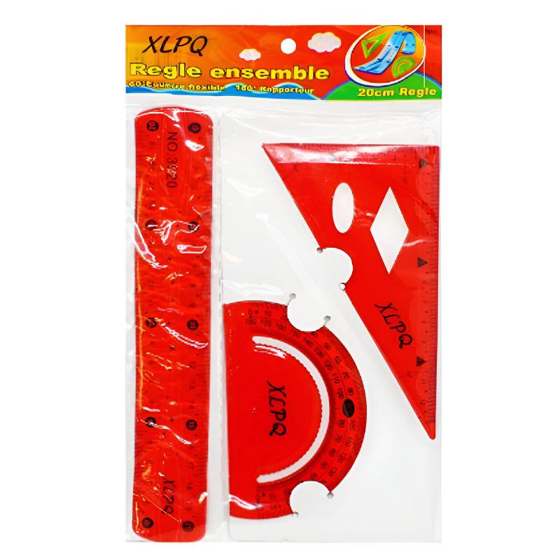 Pochette Géometrique 3 Piéces Flexible 20 Cm - Assortis