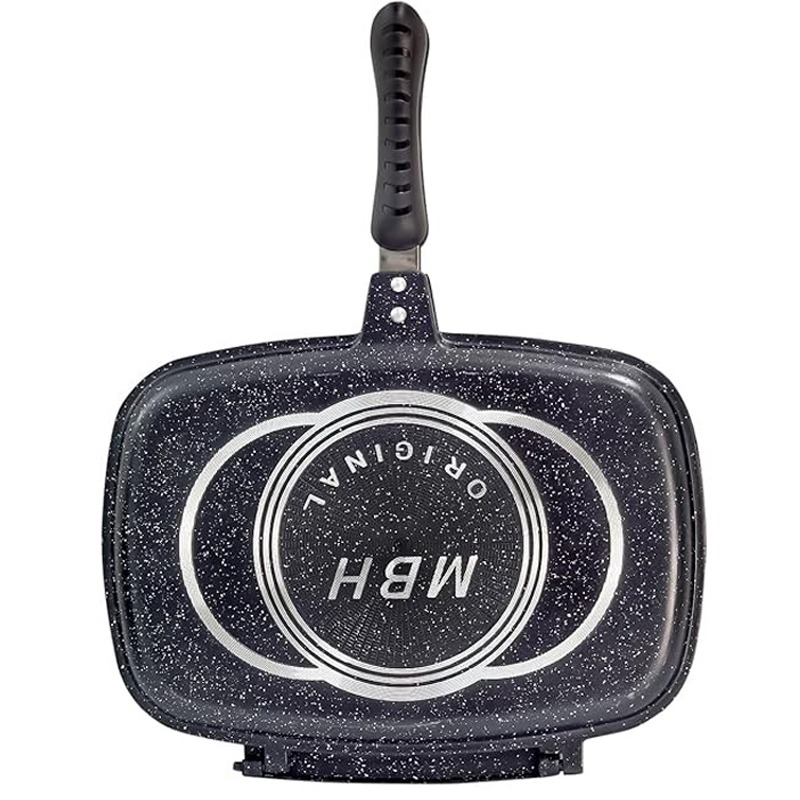 Poêle à Griller Double Face MBH 36 Cm - Noir