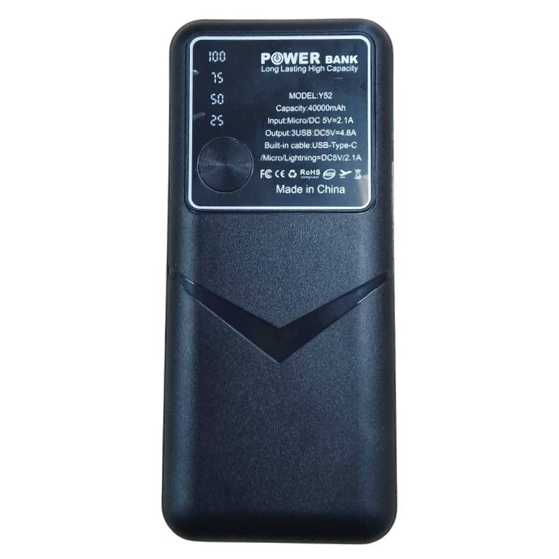 Power Bank Filaire Y52 40000 mAh - Noir