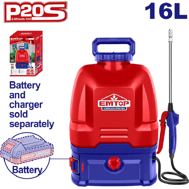 PULVERISATEUR A DOS EMTOP 16L 5BAR  ESPLI2016