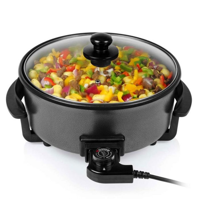 Poêle Électrique XL TRISTAR PZ-9135 Avec Couvercle 30 cm 1500W - Noir