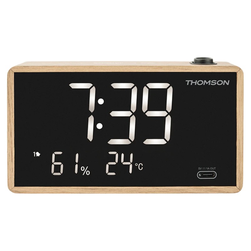 Radio-Réveil Avec projection THOMSON CP202T - Bois