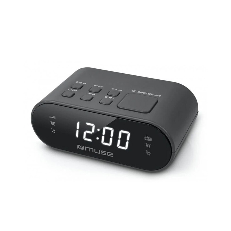 Radio-réveil Muse M-10 CR PLL Double Alarme - Noir