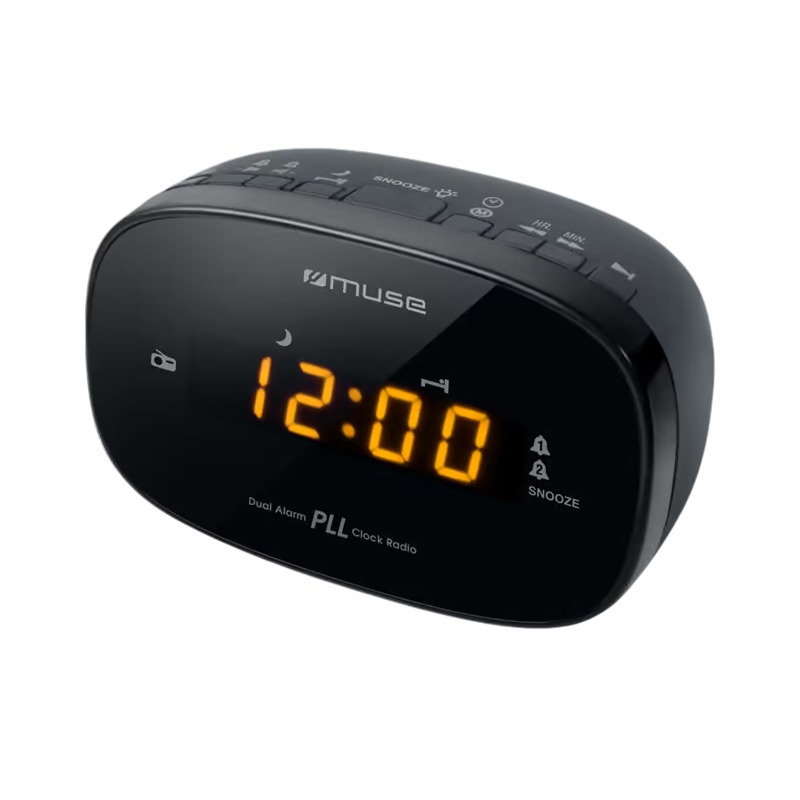 Radio-réveil MUSE M-150 CR PLL Double Alarme - Noir
