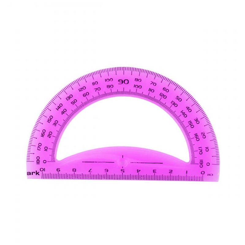 Rapporteur demi-cercle gradué en plastique ARK 10cm 180° - Violet