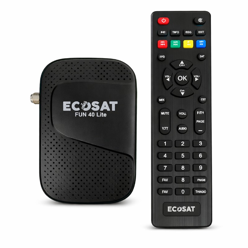 Récepteur ECOSAT FUN 40 Lite + 2 Forfait 12 Mois - Noir