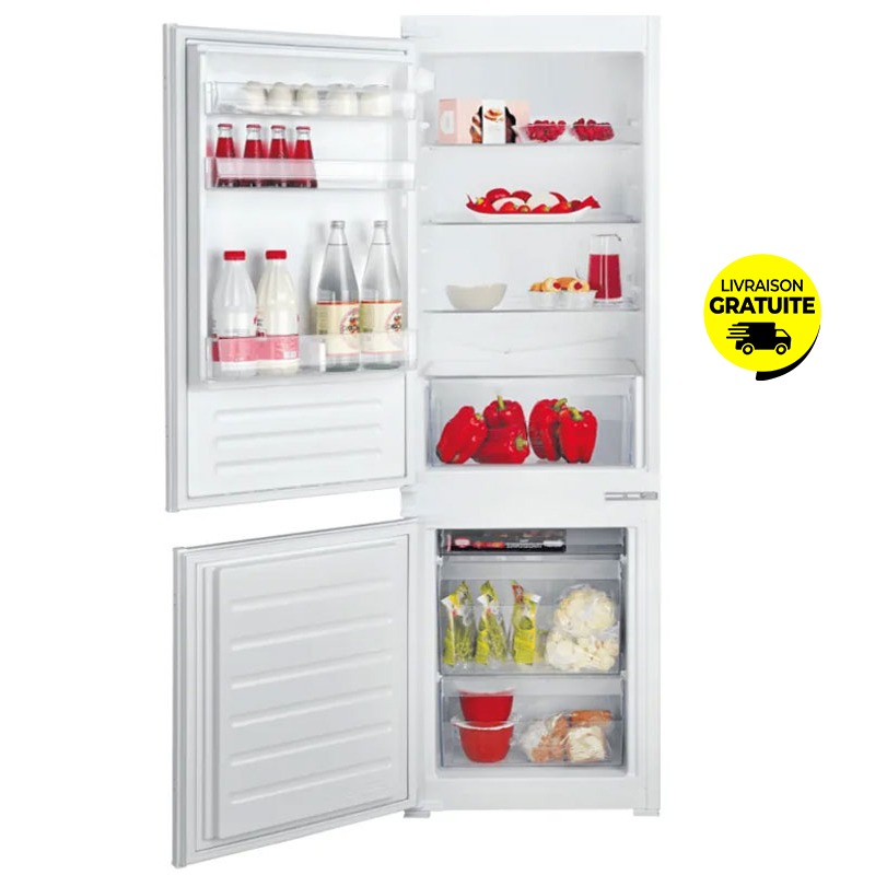 Réfrigérateur Encastrable Combiné ARISTON BCB7030AAS 275 Litres DeFrost - Blanc