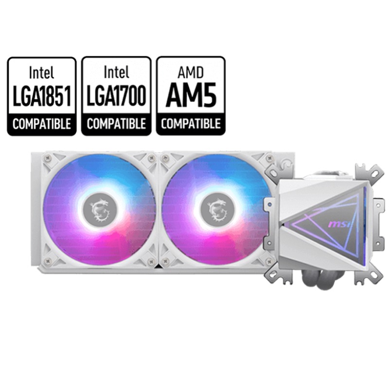 Refroidisseur De Processeur Gamer MSI MAG CORELIQUIDE I240 - Blanc