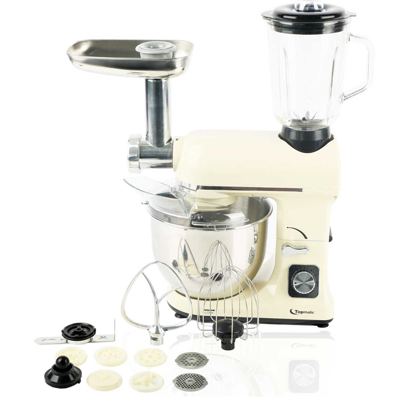 Robot Pétrin Multifonction TOPMATIC PKM-1800 1800W - Beige