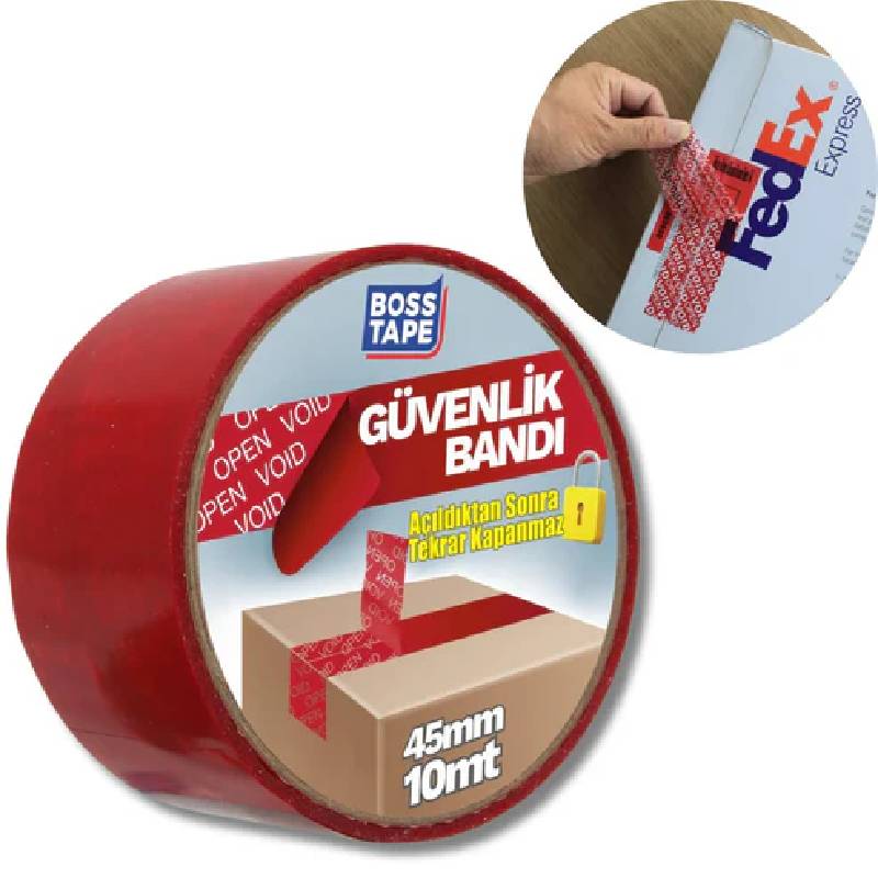 Ruban Adhésif BOSS TAPE De Sécurité Open Void 10m x 45mm - Rouge