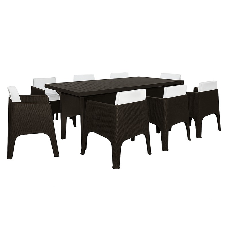 Salon Carthage SOTUFAB Familial Pour Terrase 8 Places - Wengue