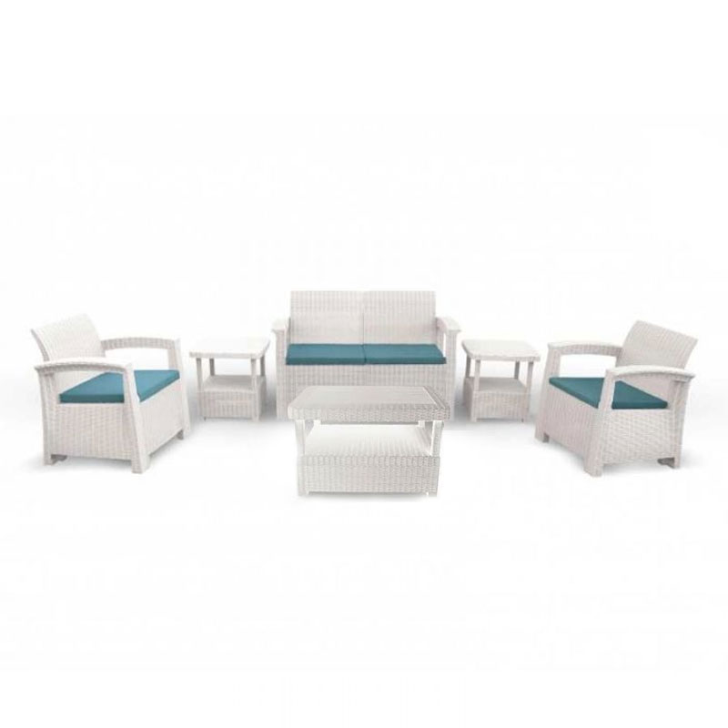 Salon de jardin SOFPINCE Syphax 4 places - Blanc