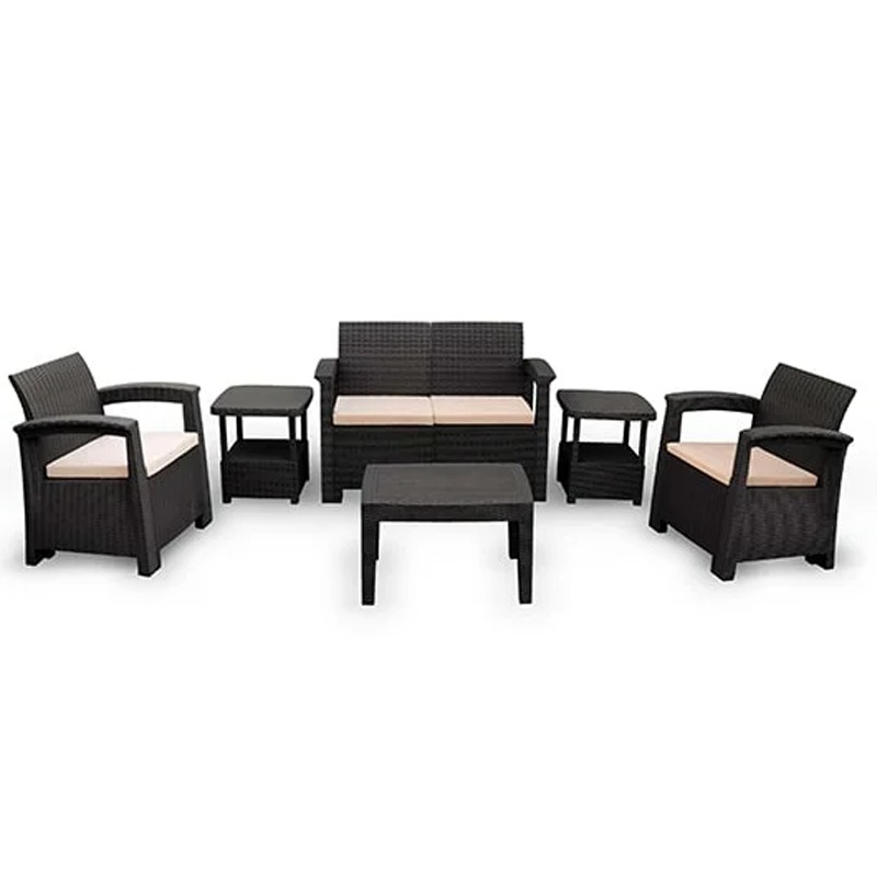 Salon de jardin SOFPINCE Syphax 4 places - Noir