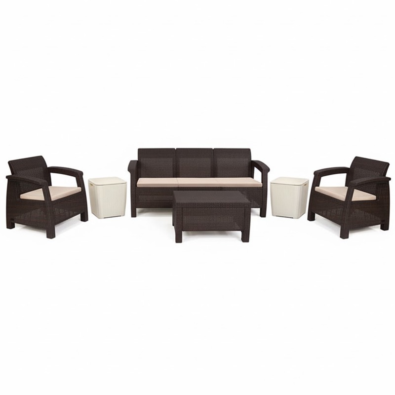 Salon de jardin SOTUFAB Carthage 7 places - Wengue