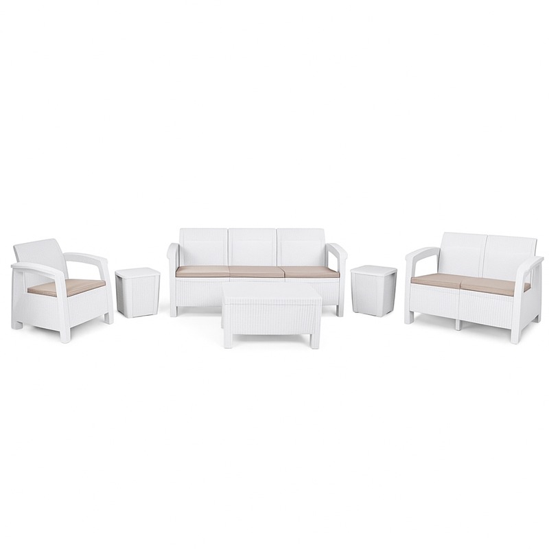 Salon de jardin SOTUFAB Carthage 8 places - Blanc