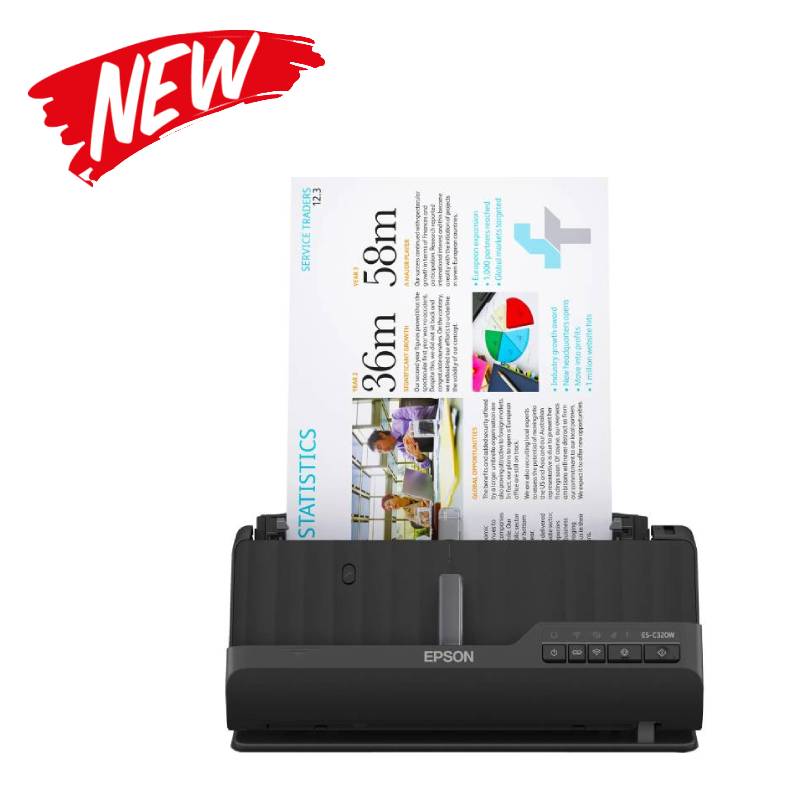 Scanner à Défilement EPSON ES-C320W Wi-Fi compact - Noir (B11B270402)