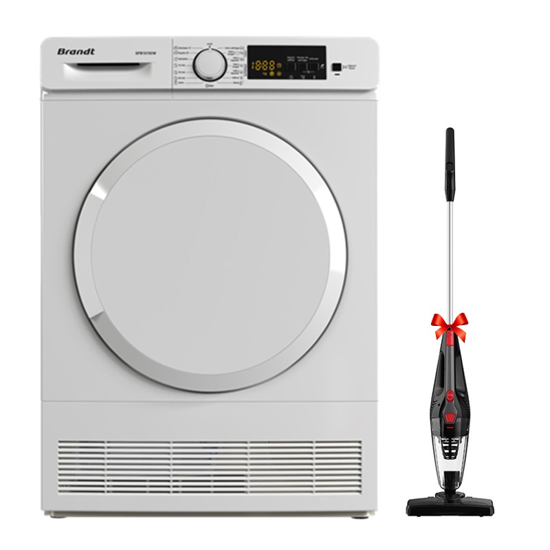 Sèche linge Frontale BRANDT DFB1015CW 10KG + Aspirateur