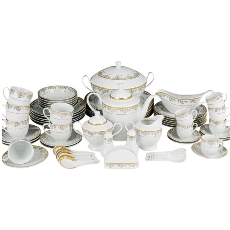 Service à Table IRONIX WHN72 72 Pièces - Blanc&Gold