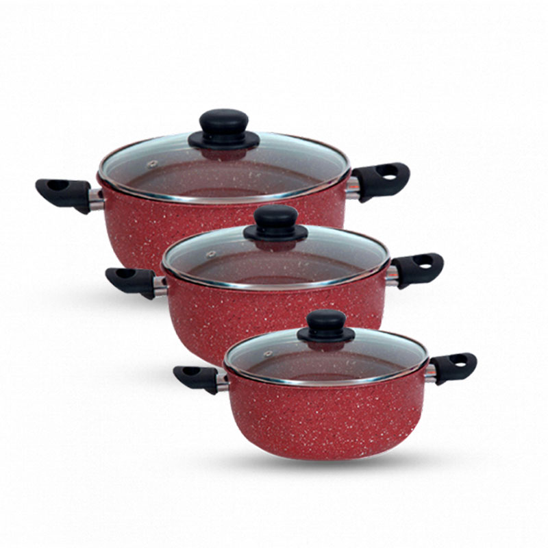 Set De 3 Faitouts El Gusto By COOK'ART 22cm,20cm&18cm - Rouge