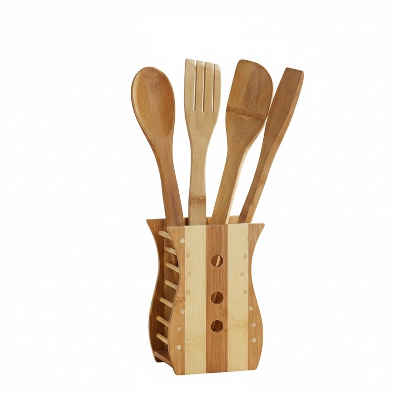Set De 5 Pièces A Servir En Bois - Marron