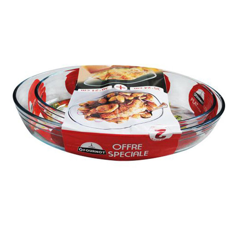 Lot 1 Plat Ovale 30x21 cm +1 Plat Ovale 35x24 cm OFOURNOT (SET01OF)