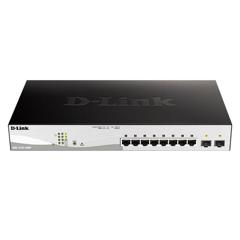 Switch Smart D-Link DGS-1210-10MP 8 gigabit POE + 2SFP ports