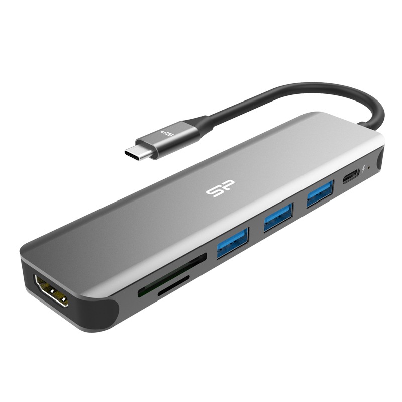 Station d'accueil SILICON POWER SP Boost SU20 USB-C 7 en 1 - Gris
