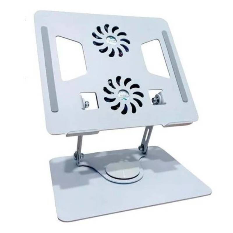 Support Pour PC Portable Rotatif 360° Degré Avec 2 Ventillateurs - Gris