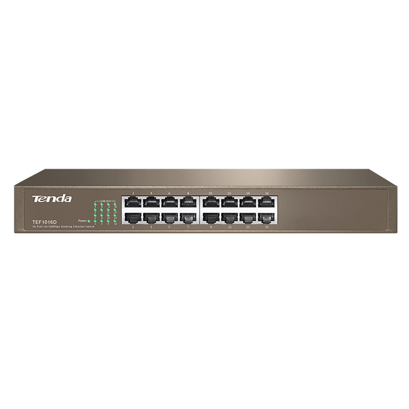 Switch de bureau TENDA TEF1016D 16 Ports Fast Ethernet 10/100 Mbps (TEF1016D)